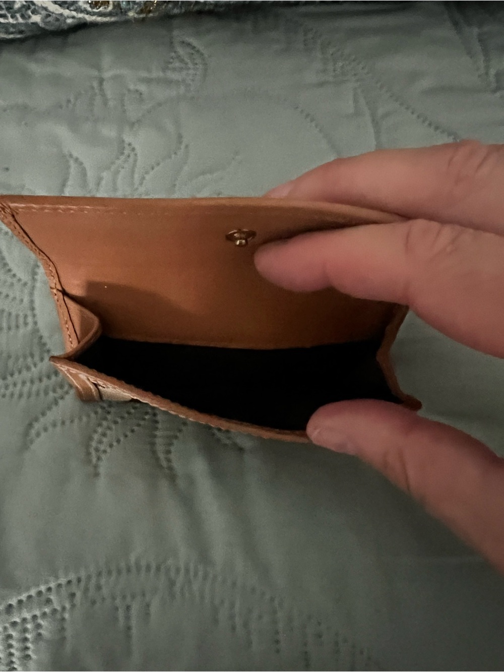 Coach Brown/Tan Signature Canvas Compact Card Holder - Picture 3 of 4